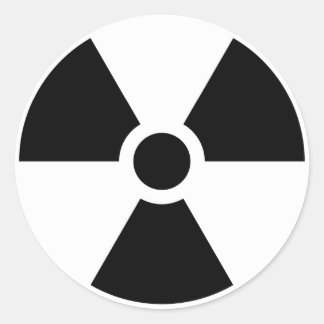 Radiation Trefoil Sign Symbol Warning Sign Symbol Classic Round Sticker