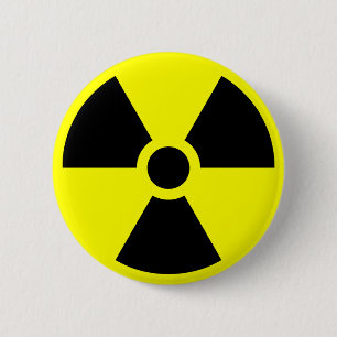 Radiation Trefoil Symbol 6 Cm Round Badge