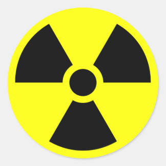 RADIATION WARNING CLASSIC ROUND STICKER