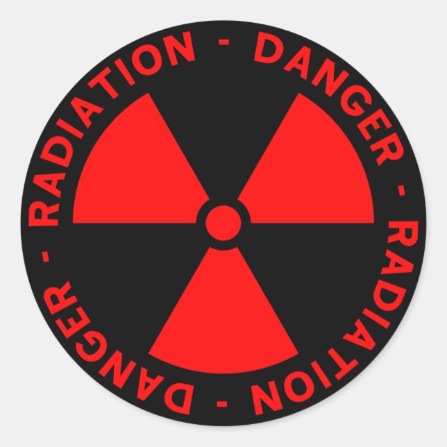Radiation Warning Classic Round Sticker (Front)
