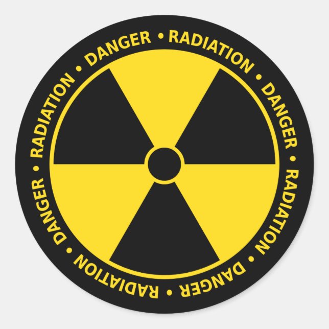 Radiation Warning Classic Round Sticker (Front)