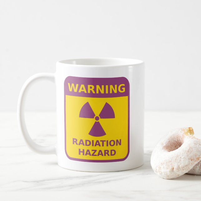 Radiation Warning Sign Coffee Mug (With Donut)