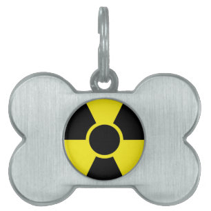 Radiation Warning Sign Pet Name Tag
