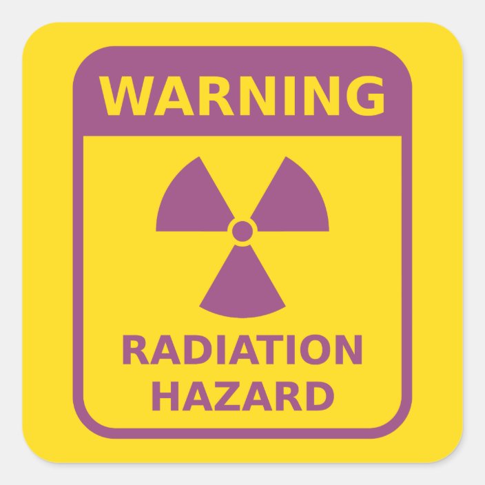 Radiation Warning Sign Sticker Zazzle.co.uk