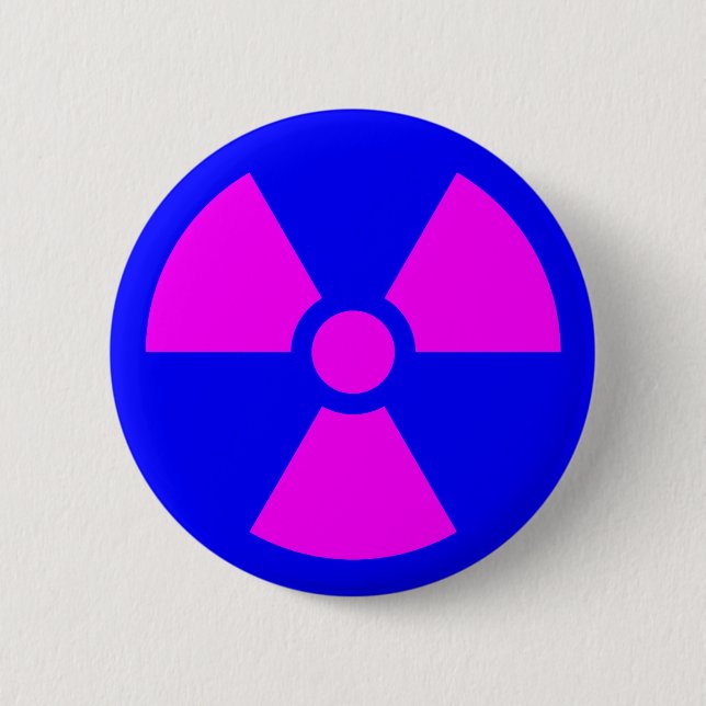 Radiation Warning Symbol 6 Cm Round Badge (Front)