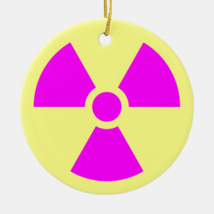 Radiation Warning Symbol Ceramic Tree Decoration