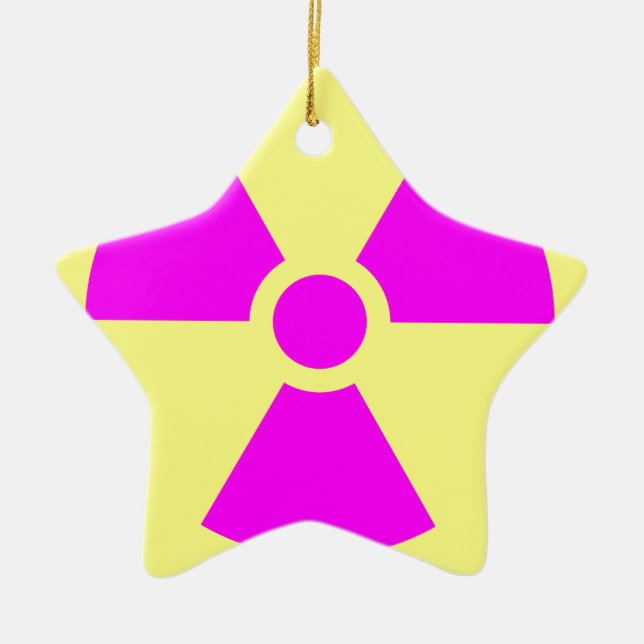Radiation Warning Symbol Ceramic Tree Decoration (Front)