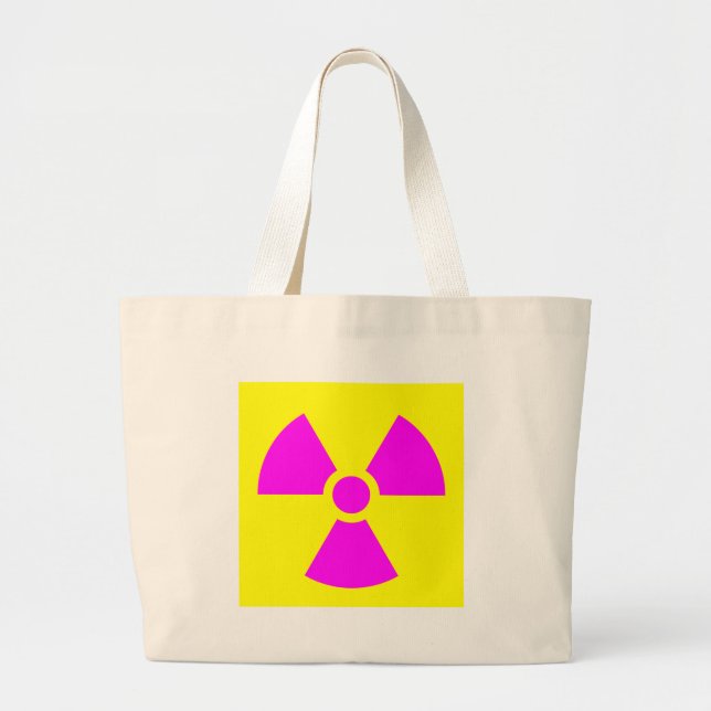 Radiation Warning Symbol Large Tote Bag (Front)