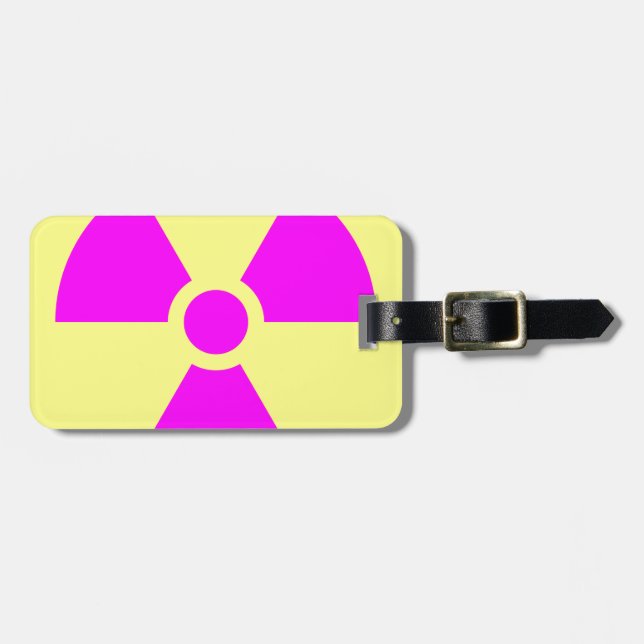 Radiation Warning Symbol Luggage Tag (Front Horizontal)