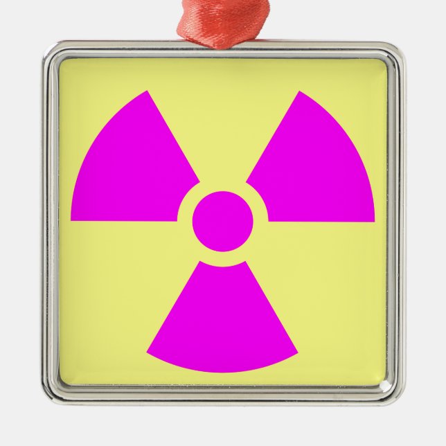 Radiation Warning Symbol Metal Tree Decoration (Front)