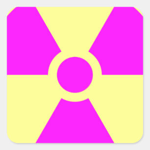 Radiation Warning Symbol Square Sticker