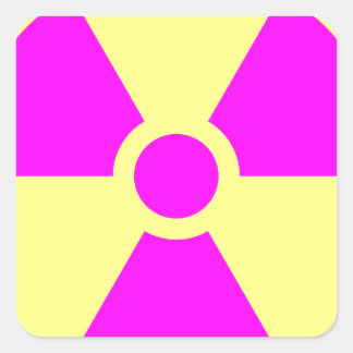 Radiation Warning Symbol Square Sticker