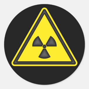 Radiation Warning Symbol Sticker