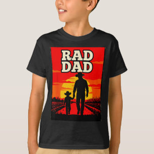 Radical dad father and son farmer western sunset T-Shirt