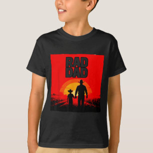 Radical dad father and son farmer western sunset T-Shirt