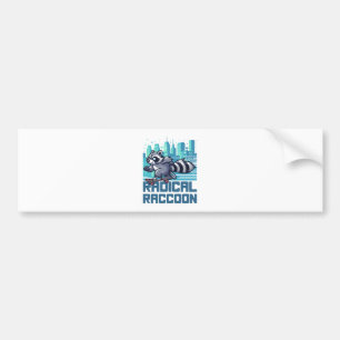Radical Raccoon Urban Skateboarder Bumper Sticker