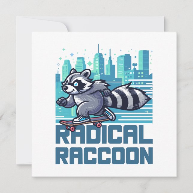 Radical Racoon Urban Skateboarder (Front)