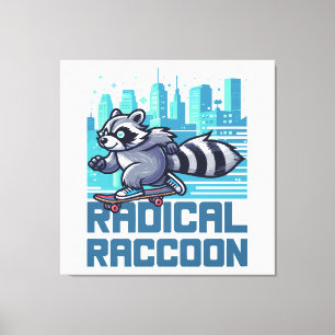 Radical Racoon Urban Skateboarder Canvas Print