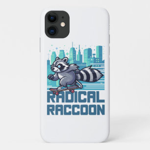 Radical Racoon Urban Skateboarder iPhone 11 Case