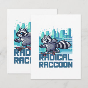 Radical Racoon Urban Skateboarder Enclosure Card
