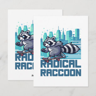 Radical Racoon Urban Skateboarder Holiday Card