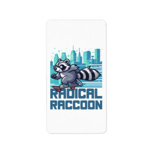 Radical Racoon Urban Skateboarder Label