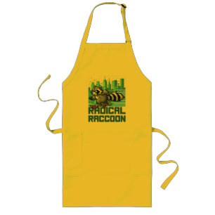 Radical Racoon Urban Skateboarder Long Apron