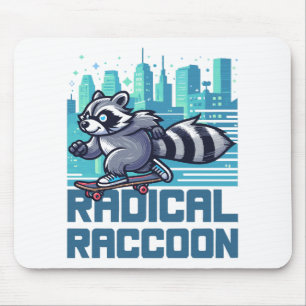 Radical Racoon Urban Skateboarder Mouse Mat