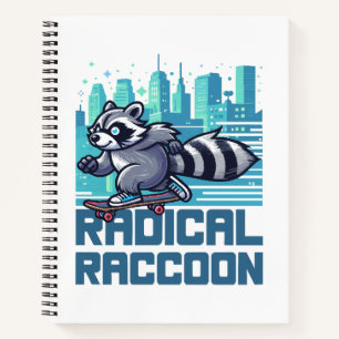Radical Racoon Urban Skateboarder Notebook
