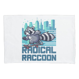 Radical Racoon Urban Skateboarder Pillowcase