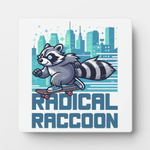 Radical Racoon Urban Skateboarder Plaque