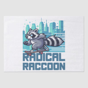 Radical Racoon Urban Skateboarder Tissue Paper