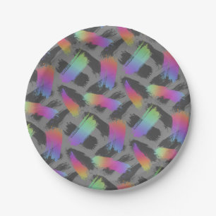 radical retro rainbow : paper plate