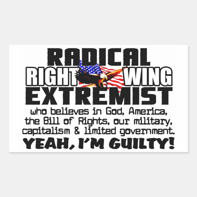 Radical Right Wing Extremist Rectangular Sticker (Front)