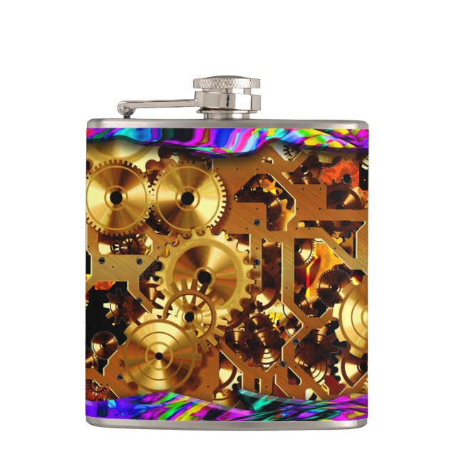 Radical Steampunk 6 Wrapped Flask (Front)