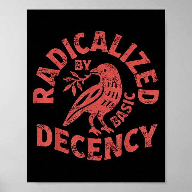 Radicalised By Basic Decency Resist Boho Floral Wo Poster (Front)