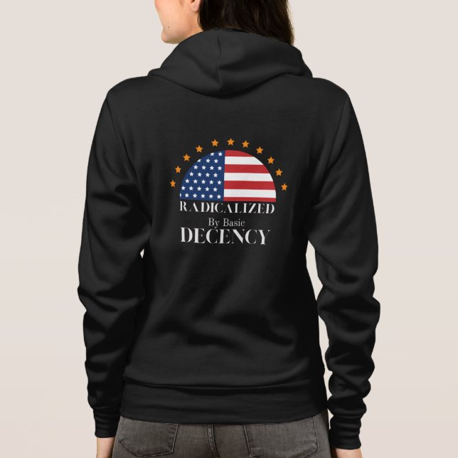 Radicalised by Basic Decency USA Flag Hoodie (Back)