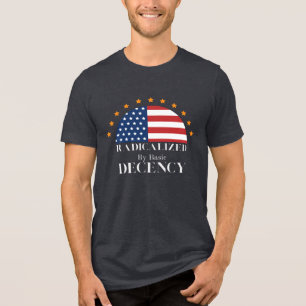 Radicalised by Basic Decency USA Flag Tri-Blend Shirt