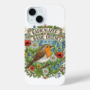 Radicalized by Basic Decency Aesthetic Art Bird iPhone 15 Case