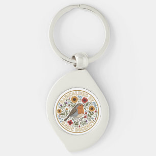 Radicalized by Basic Decency Bird Design – Vintage Key Ring