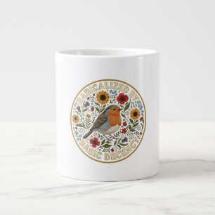 Radicalized by Basic Decency Bird Design – Vintage Large Coffee Mug