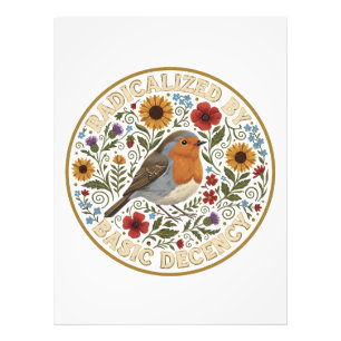 Radicalized by Basic Decency Bird Design – Vintage Photo Print