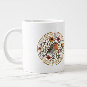 Radicalized by Basic Decency Birds lovers Large Coffee Mug