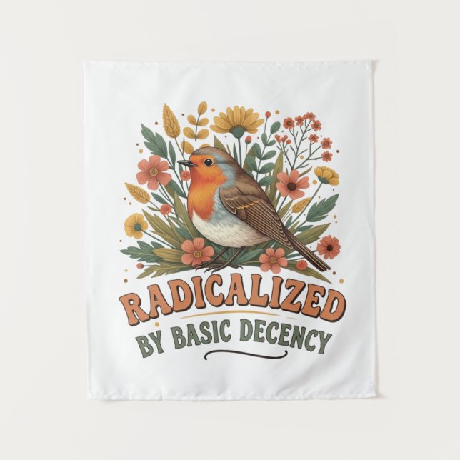 Radicalized by Basic Decency Vintage Inspirationa Tapestry (Front)