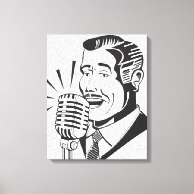 Radio Announcer Canvas Print (Front)