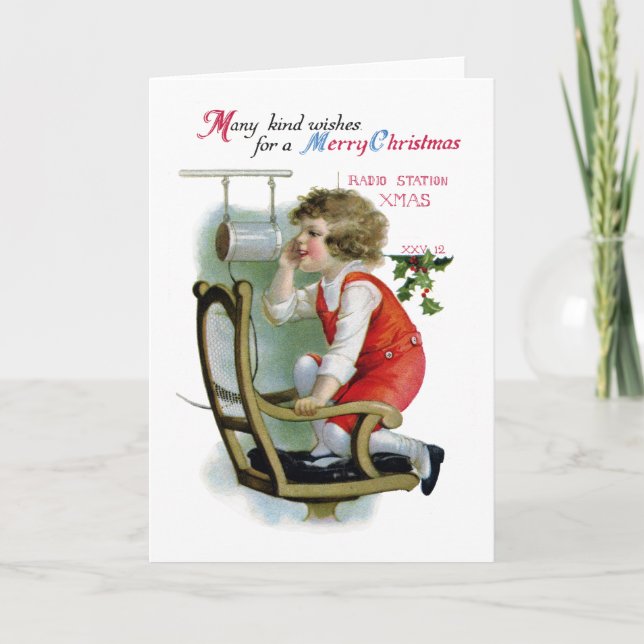 Radio Announcer for Station XMAS Holiday Card (Front)