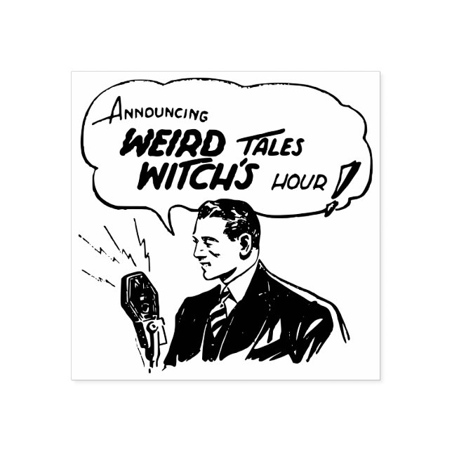 Radio announcer retro rubber stamp (Imprint)