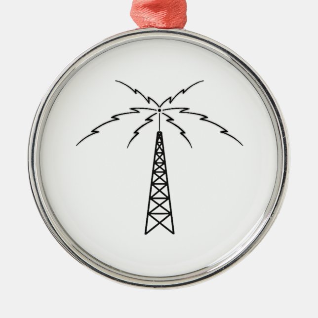 Radio Antenna Metal Tree Decoration (Front)