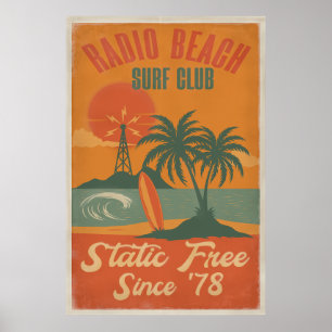 Radio Beach Surf Club – Retro Island Surf Print
