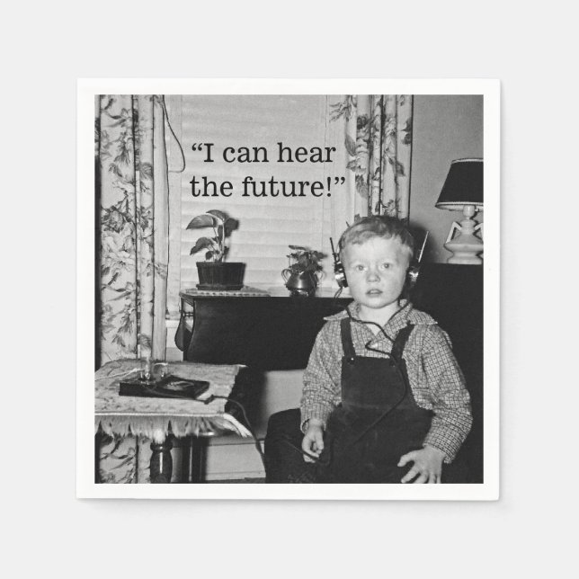 Radio Boy Graduation Party Napkin (Front)